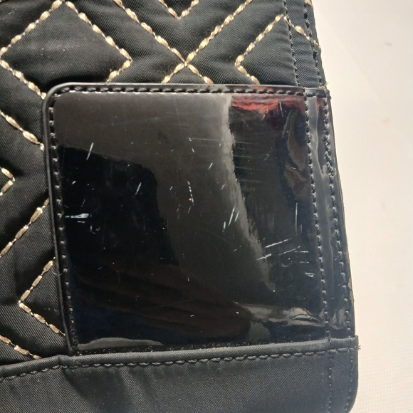 Tory Burch Black Quilted Tote with Gloss Logo - Picture 8 of 15